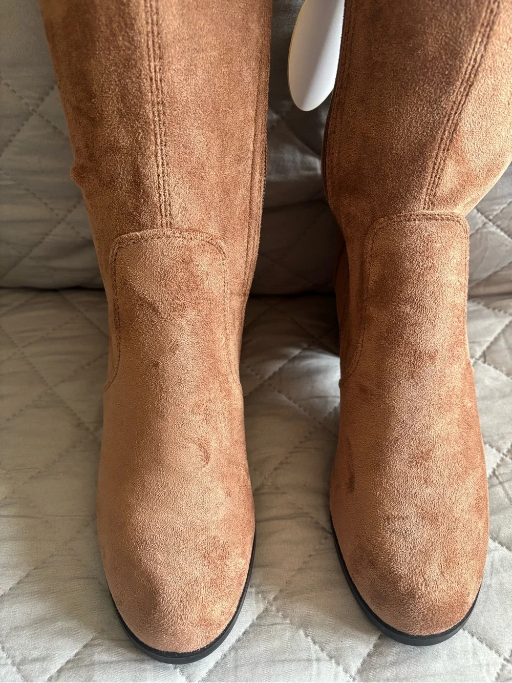 Over-The-Knee Block Heel Boots in Camel